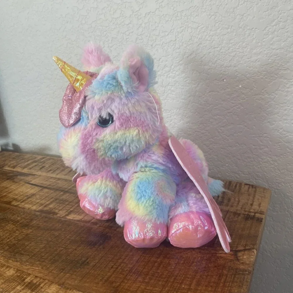 Barbie Unicorn Plush Stuffed Animal Toy Mattel 2021 Pastel Sound Works 10”